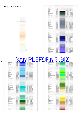 RGB-Color Selection Table pdf free